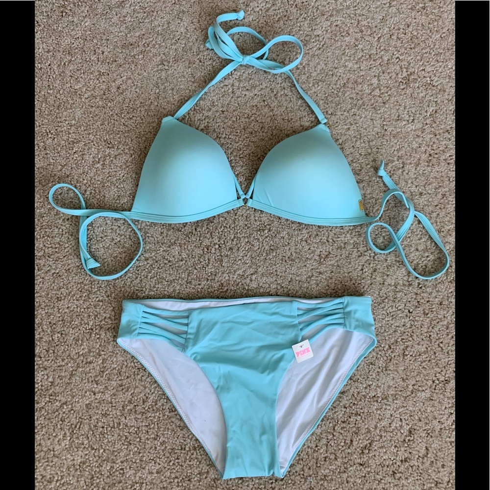 VS PINK baby blue bikini